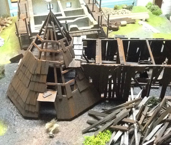 Model stavby Perkmistrovského domu v měřítku 1:48 pro Hornické muzeum v Rudolfově. Zadavatel město Rudolfov