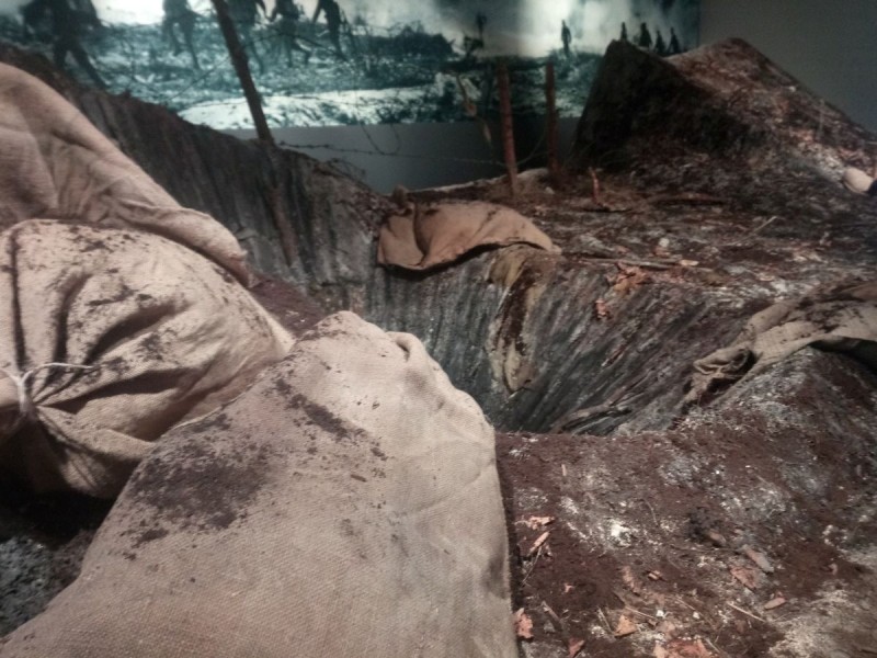 Model zákopu v měřítku 1:1 na výstavu Léta zkázy a bolesti v Jihočeském muzeu v Českých Budějovicích